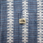 THE NORTH FACE A5 Series Short Sleeve Jacquard Linen Shirt, Size L, Blue, Cotton, All-Over Stripe, AYD3