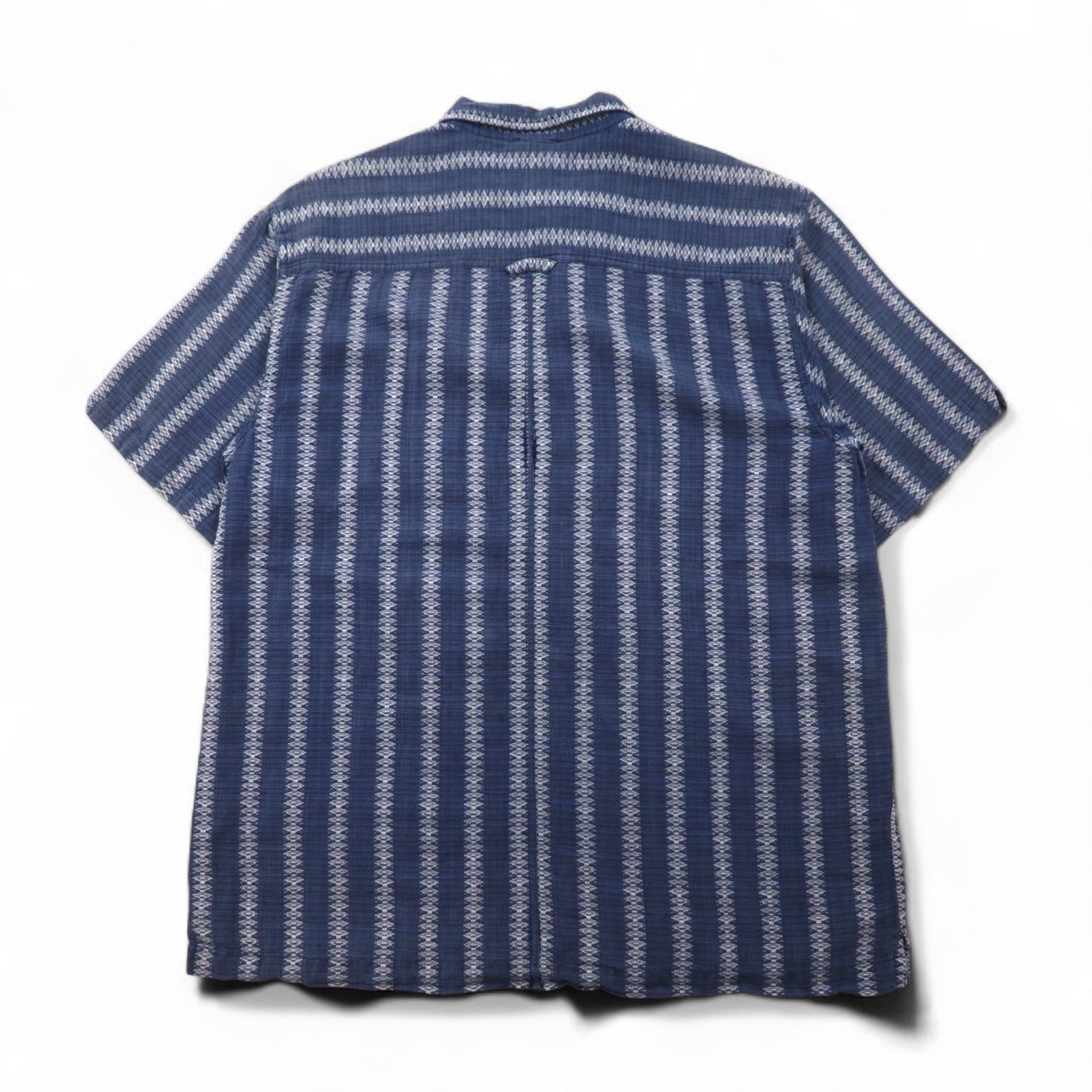THE NORTH FACE A5 Series Short Sleeve Jacquard Linen Shirt, Size L, Blue, Cotton, All-Over Stripe, AYD3