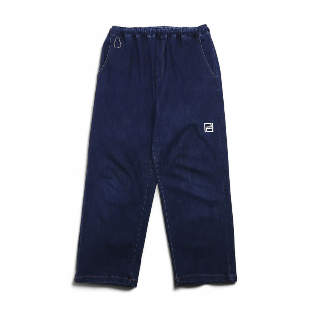 PUNK DRUNKERS PD Loose Denim Pants, Size M, Blue Indigo, Versace Parody Medusa
