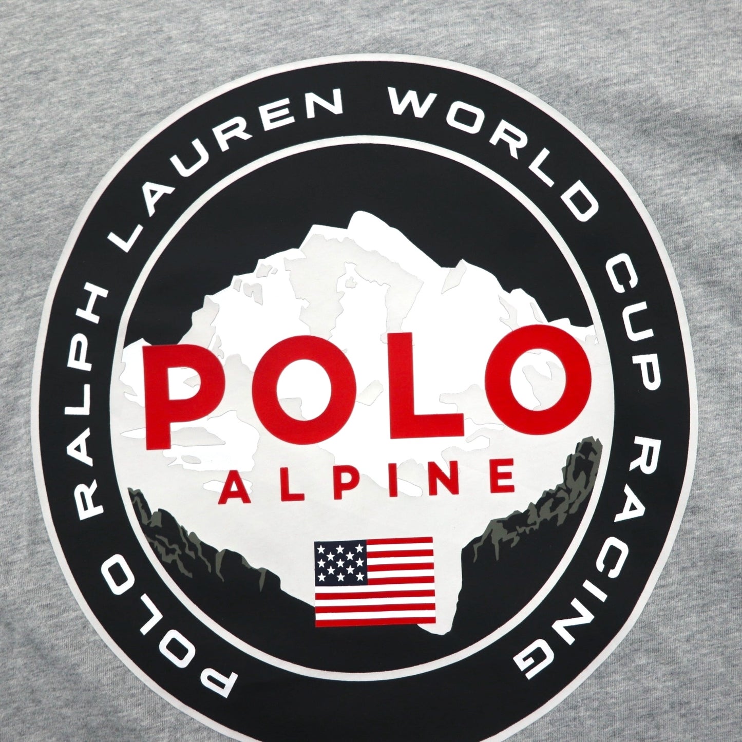 Polo Ralph Lauren Long Sleeve T-Shirt, Size XL, Gray, WORLD CUP RACING, POLO ALPINE Sleeve Logo