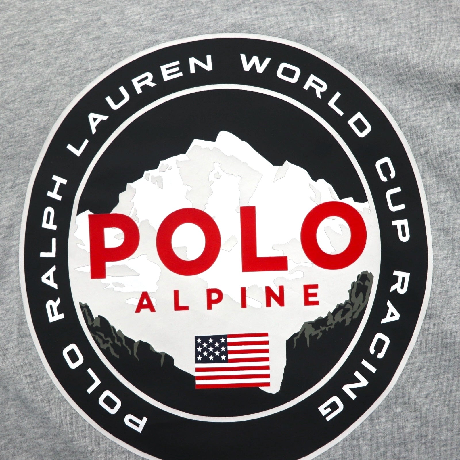 Polo Ralph Lauren Long Sleeve T-Shirt, Size XL, Gray, WORLD CUP RACING, POLO ALPINE Sleeve Logo