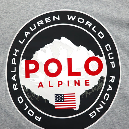 Polo Ralph Lauren Long Sleeve T-Shirt, Size XL, Gray, WORLD CUP RACING, POLO ALPINE Sleeve Logo