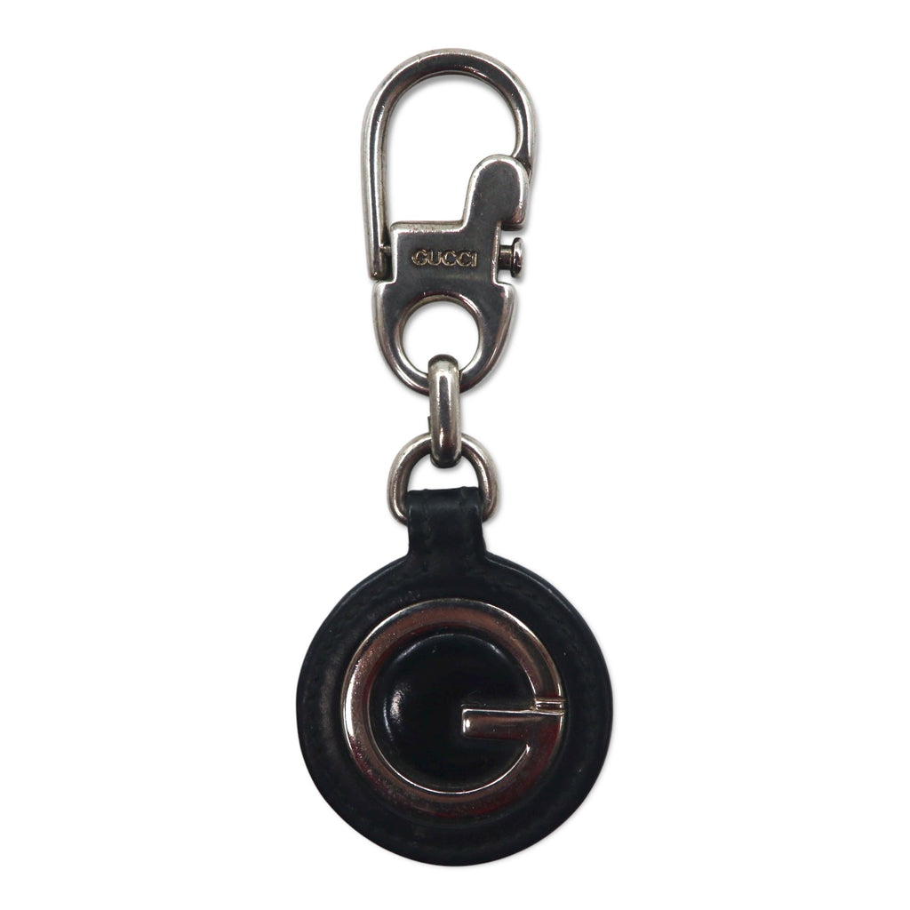 GUCCI Made in Italy Key Ring Key Holder Charm Leather G Logo