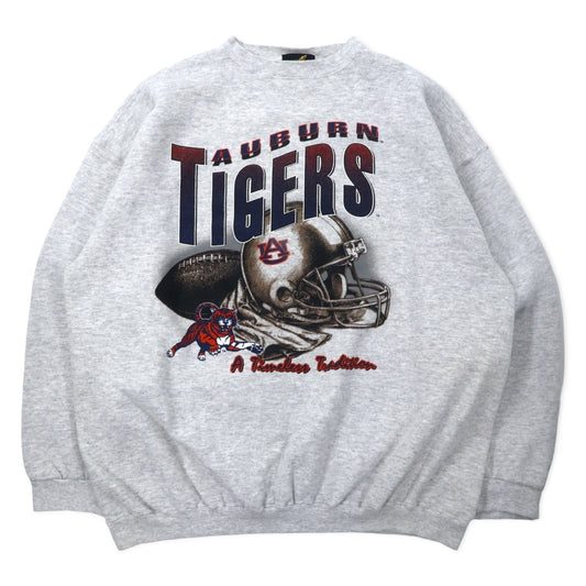 PURE MAGIC USA製 NFL プリント スウェット XL グレー コットン AUBURN TIGERS