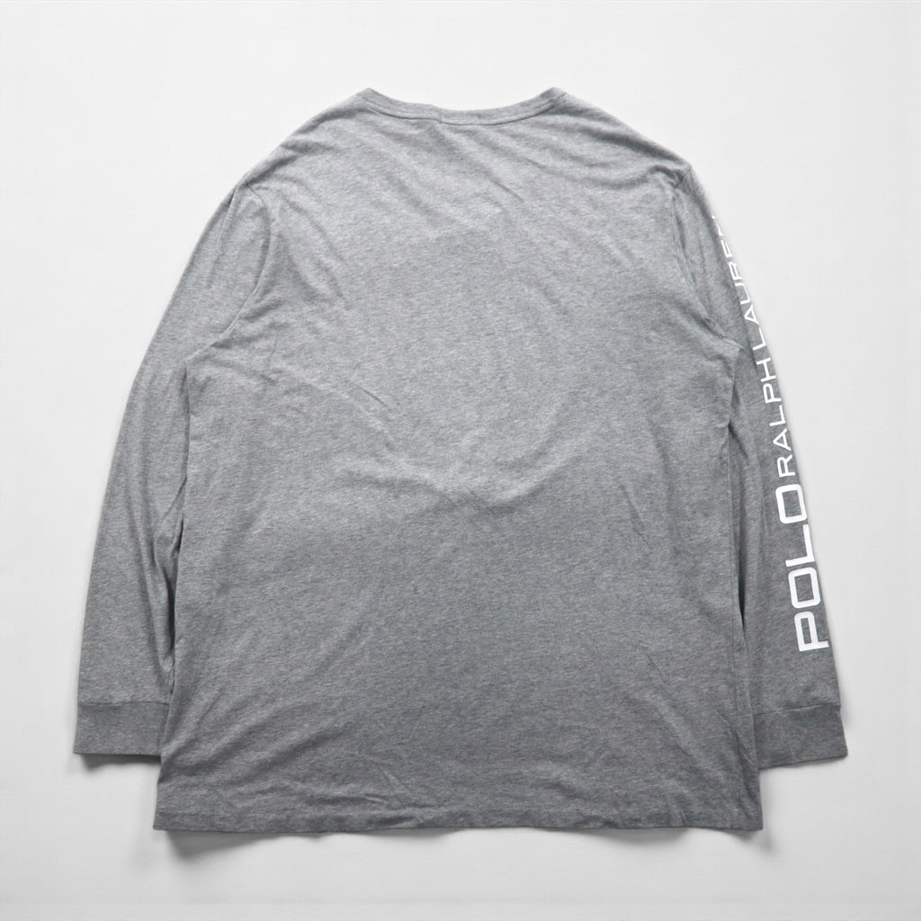 Polo Ralph Lauren Long Sleeve T-Shirt, Size XL, Gray, WORLD CUP RACING, POLO ALPINE Sleeve Logo