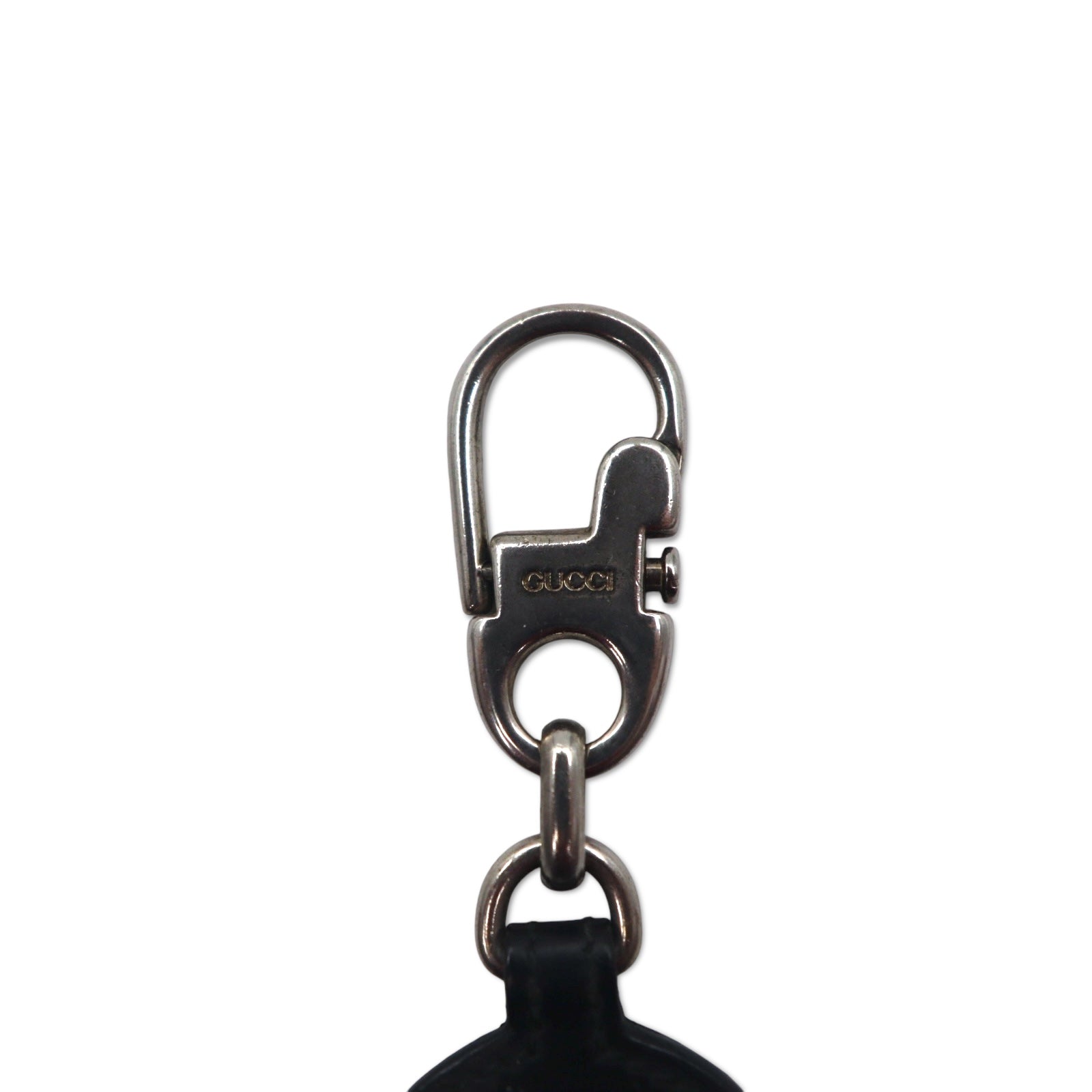 GUCCI Made in Italy Key Ring Key Holder Charm Leather G Logo