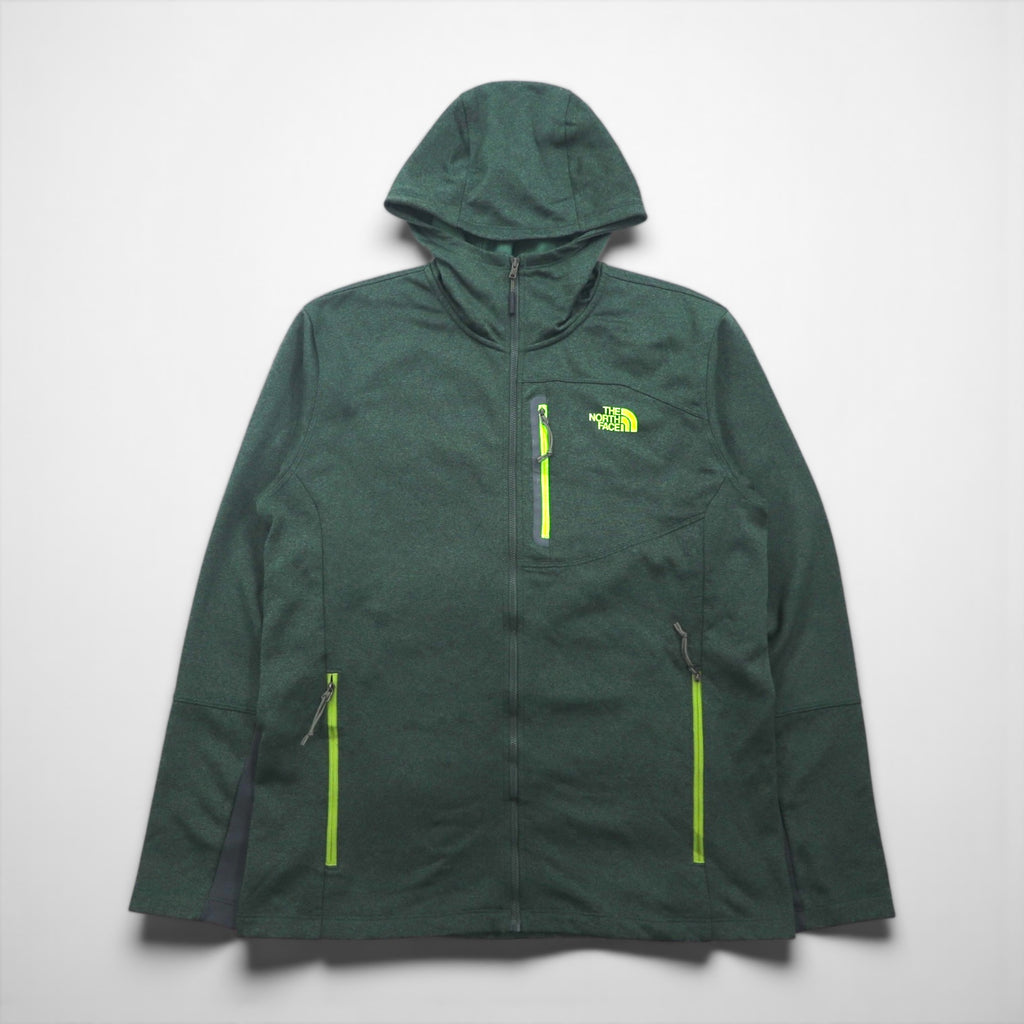 THE NORTH FACE Softshell Tech Full-Zip Hoodie, Size L, Khaki, Zip Pocket