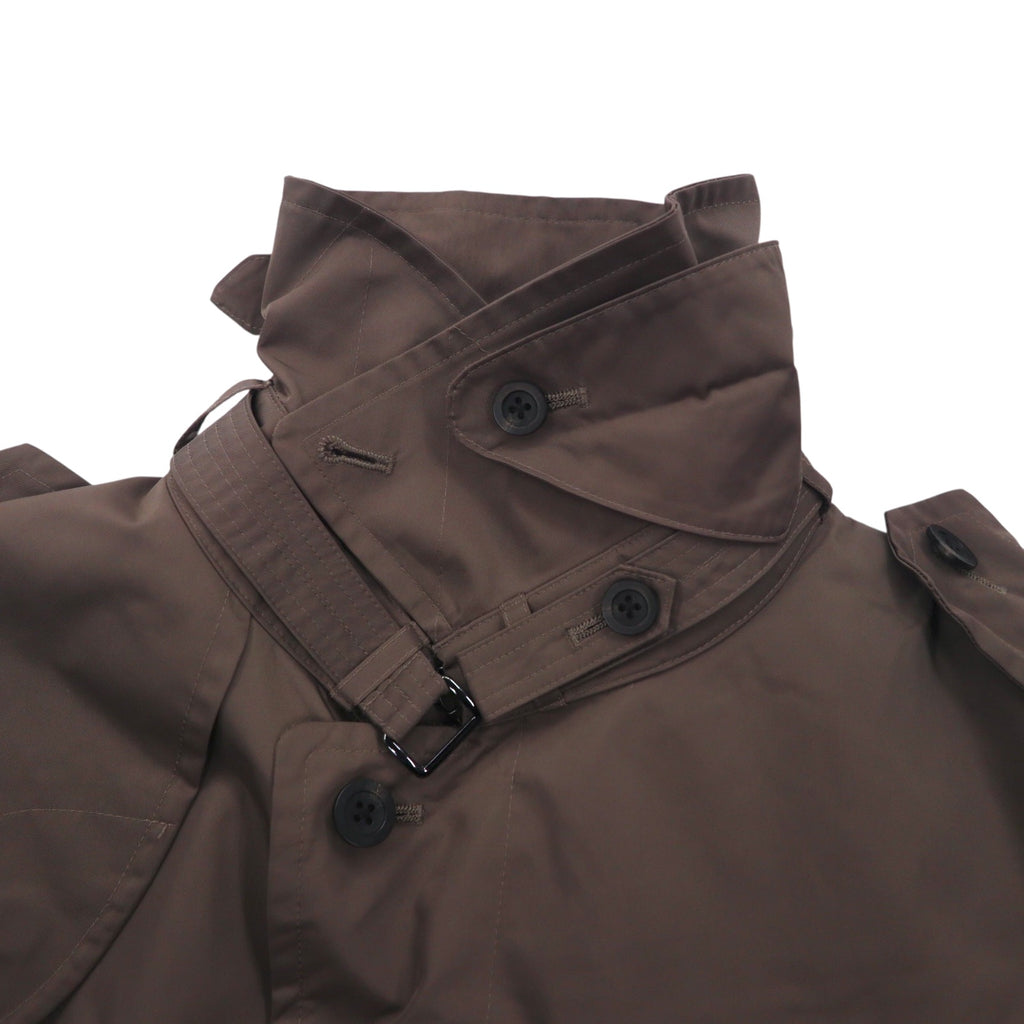 SANYO Solotex Military Trench Coat M Khaki Chin Strap Epaulette Belt Included