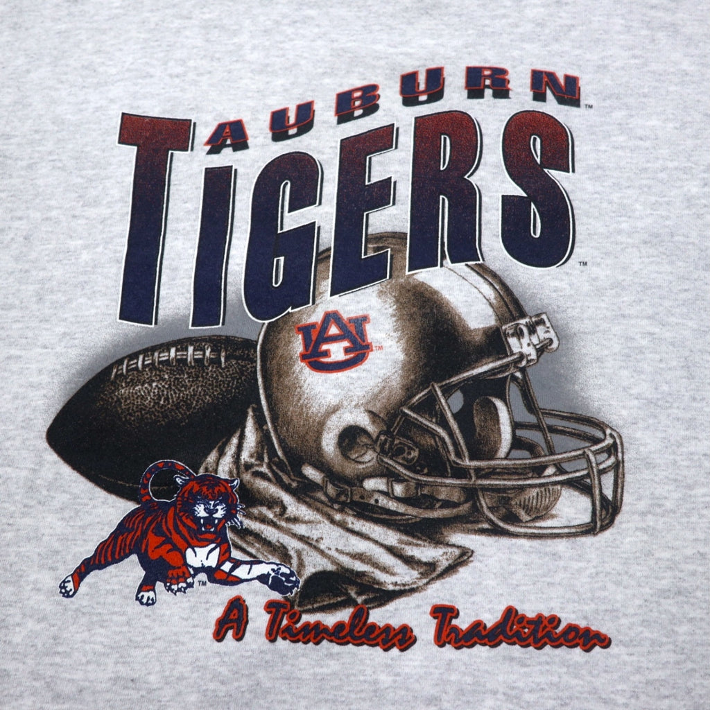 PURE MAGIC USA Made NFL Printed Sweatshirt XL Grey Cotton AUBURN TIGERS