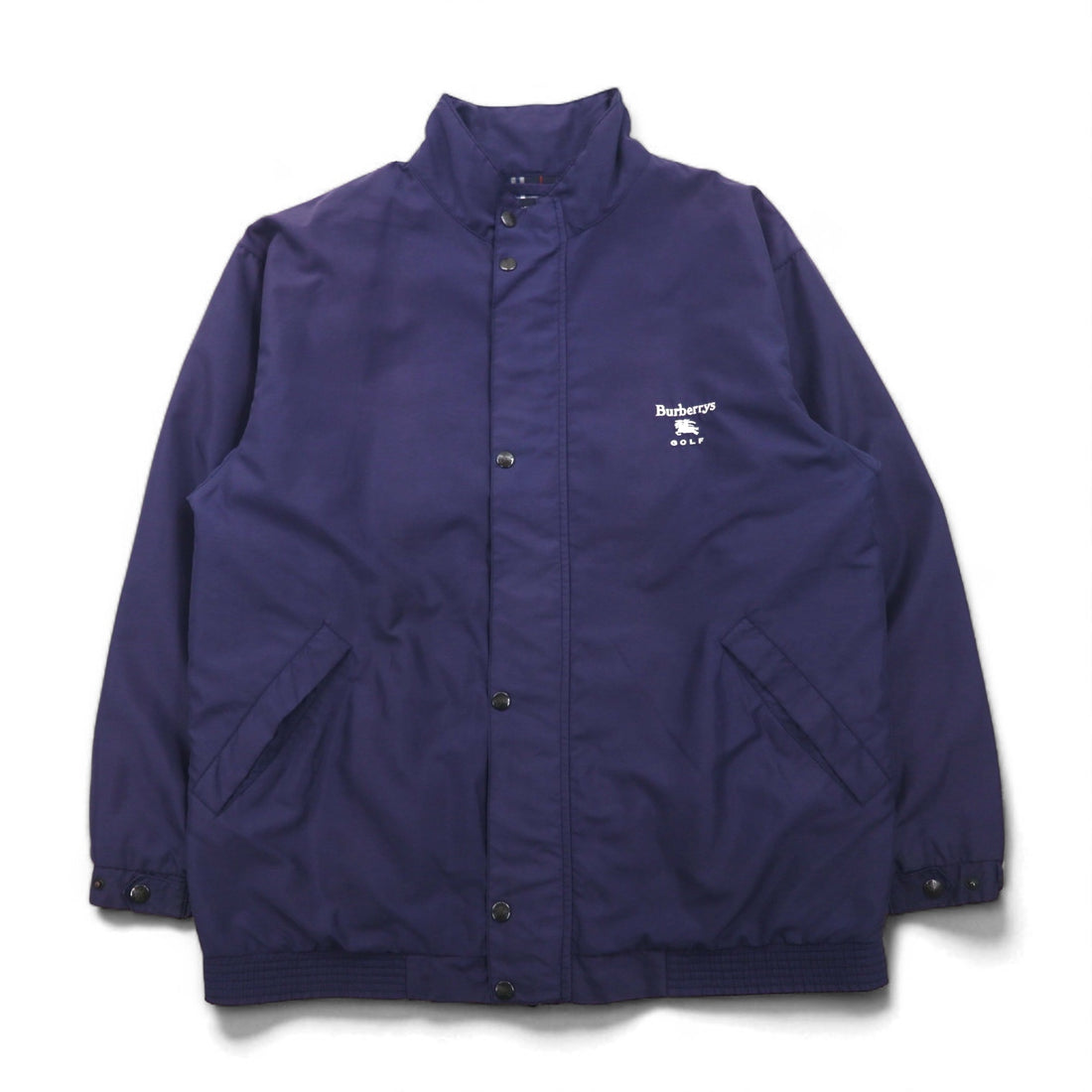 Burberry's GOLF Harrington Swing Top Jacket, Made in Portugal, Navy, Polyester, Nova Check Lining, Size L