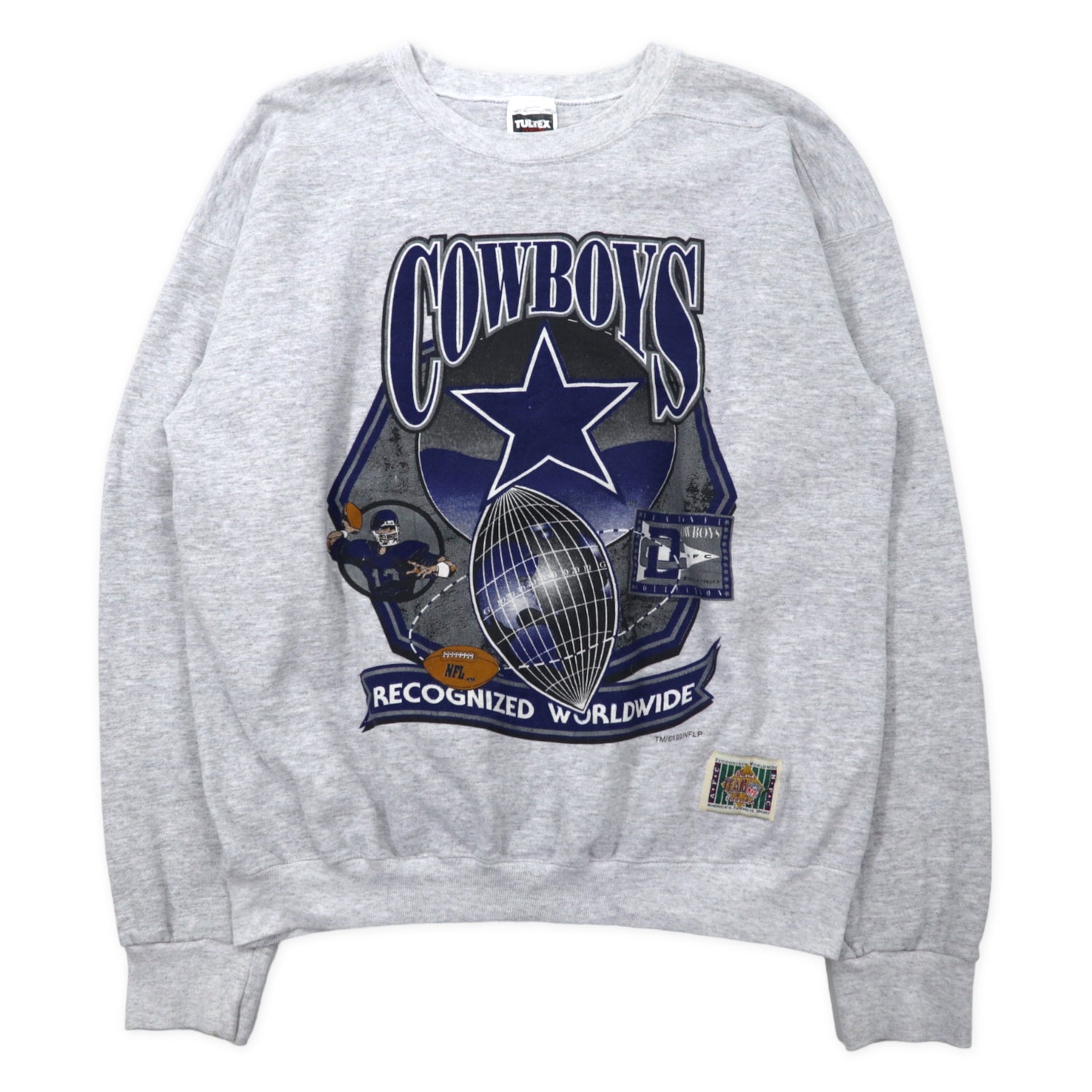 TULTEX USA MADE 90s NFL Print Sweatshirt M Gray Cotton Dallas Cowboys