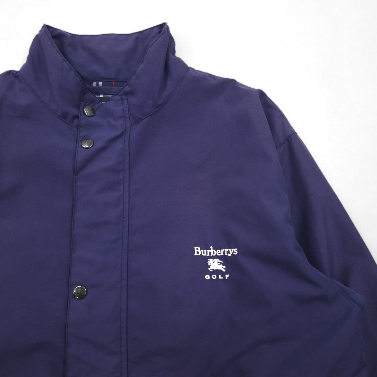 Burberrys GOLF ポルトガル製 スウィングトップ ハリントンジャケット L ネイビー ポリエステル 裏地ノバチェック