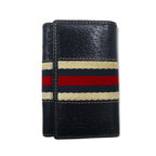 GUCCI Made in Italy Sherry Line 6-ring Key Case Navy Leather 154265 0959