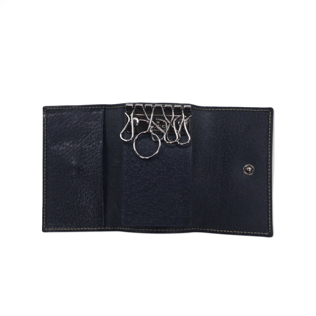 GUCCI Made in Italy Sherry Line 6-ring Key Case Navy Leather 154265 0959