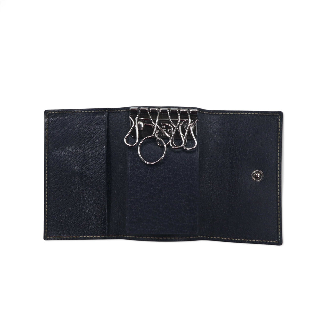 GUCCI Made in Italy Sherry Line 6-ring Key Case Navy Leather 154265 0959