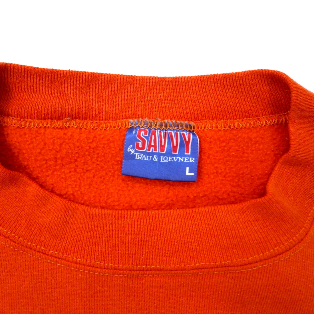 SAVVY by TRAU &amp; LOEVNER USA Made College Print Sweatshirt L Orange Cotton SYRACUSE
