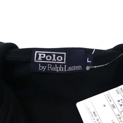 Polo by Ralph Lauren Half Zip Top L Black Cotton Small Pony Embroidery Unused