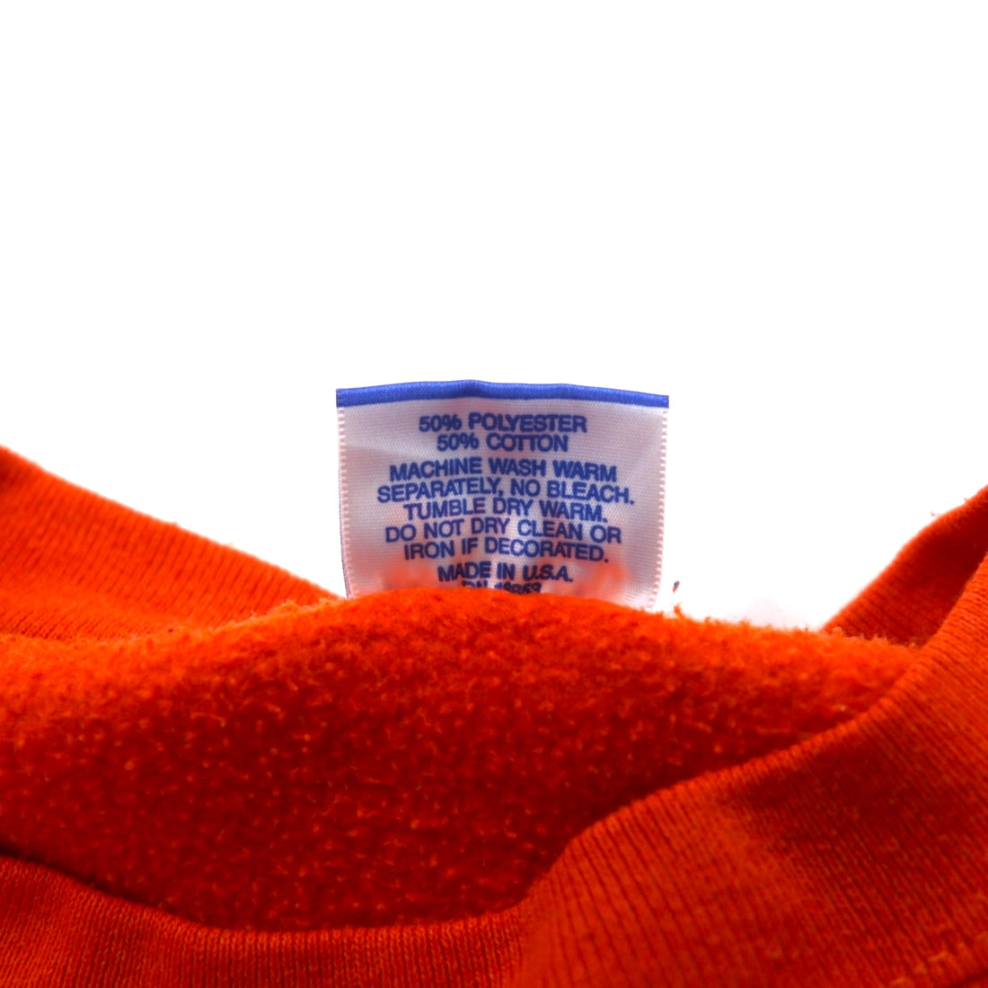 SAVVY by TRAU &amp; LOEVNER USA Made College Print Sweatshirt L Orange Cotton SYRACUSE