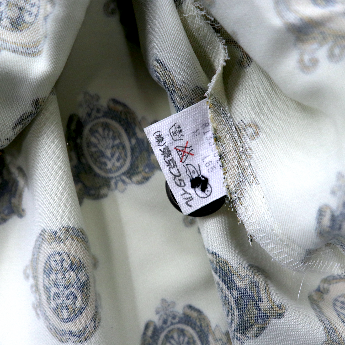 TOKYO STYLE ダブルブレスト レトロシャツジャケット M ベージュ 総柄 80年代 日本製