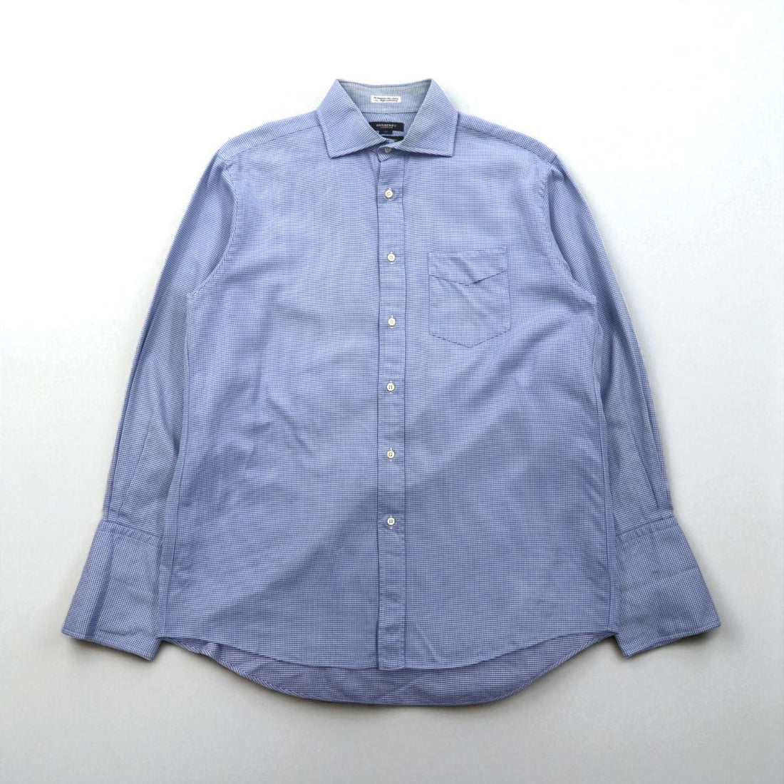 BURBERRY Made in Japan Dress Shirt, XL, Blue, Club Collection, Cuff Holes, Chest Pocket