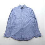 BURBERRY Made in Japan Dress Shirt, XL, Blue, Club Collection, Cuff Holes, Chest Pocket