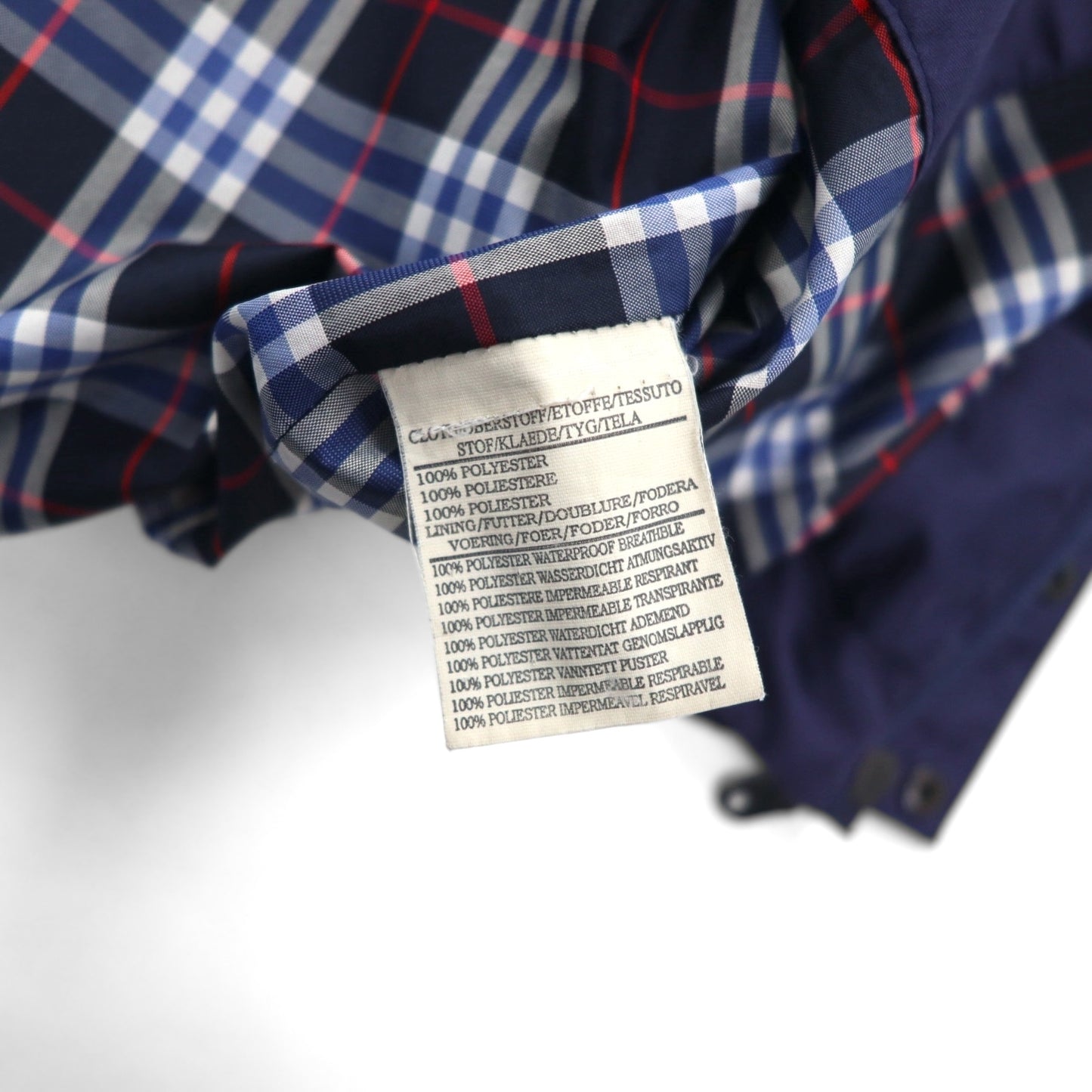 Burberrys GOLF ポルトガル製 スウィングトップ ハリントンジャケット L ネイビー ポリエステル 裏地ノバチェック