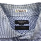 BURBERRY Made in Japan Dress Shirt, XL, Blue, Club Collection, Cuff Holes, Chest Pocket
