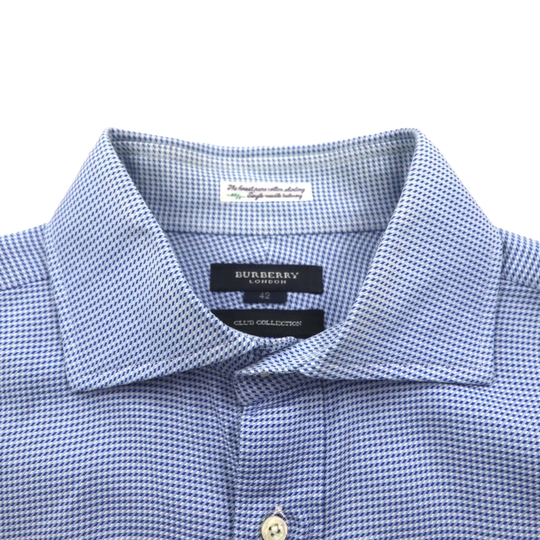 BURBERRY Made in Japan Dress Shirt, XL, Blue, Club Collection, Cuff Holes, Chest Pocket