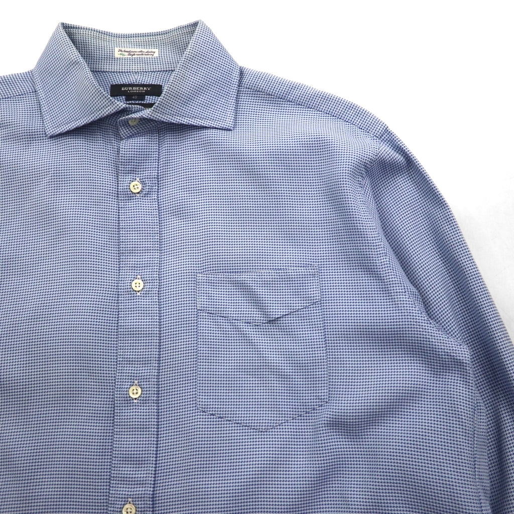 BURBERRY Made in Japan Dress Shirt, XL, Blue, Club Collection, Cuff Holes, Chest Pocket