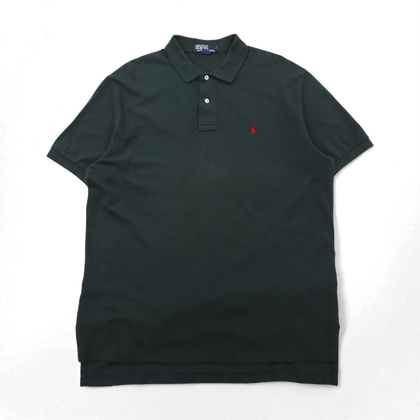 Polo by Ralph Lauren 90年代 ポロシャツ XL グリーン コットン 鹿の子 スモールポニー刺繍