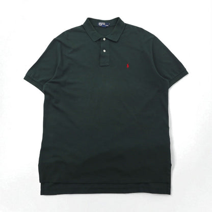 Polo by Ralph Lauren 90年代 ポロシャツ XL グリーン コットン 鹿の子 スモールポニー刺繍