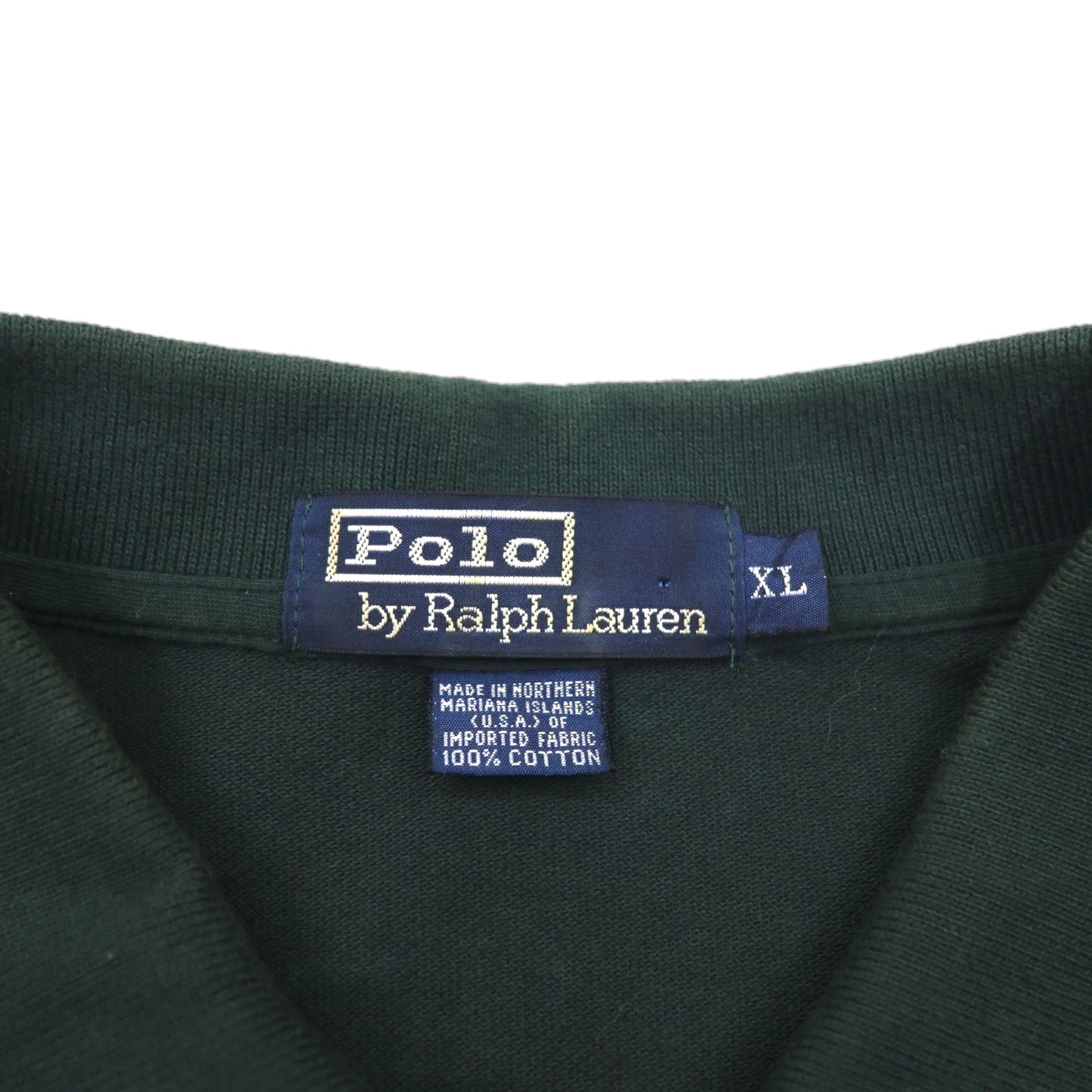 Polo by Ralph Lauren 90年代 ポロシャツ XL グリーン コットン 鹿の子 スモールポニー刺繍