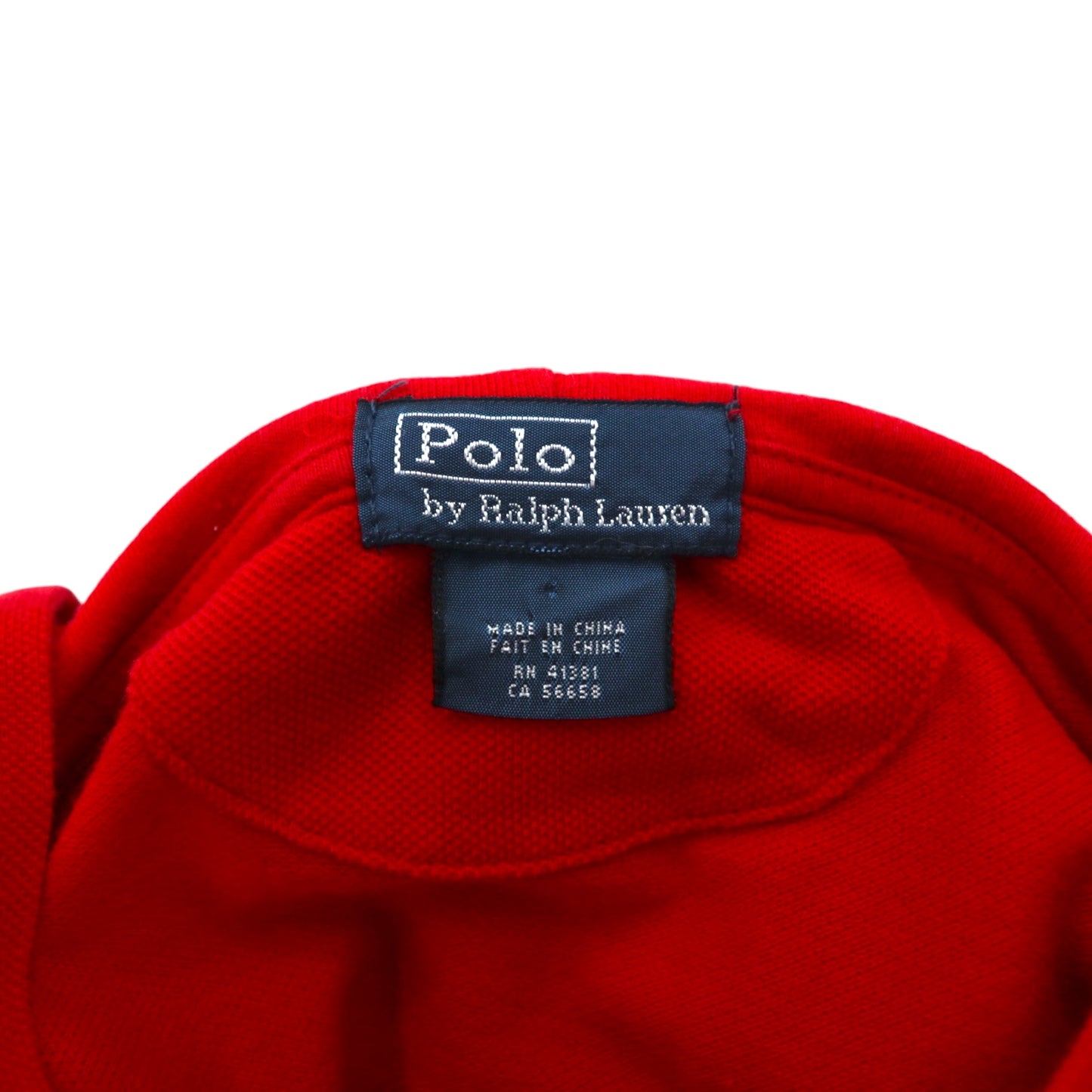 Polo by Ralph Lauren ビッグポニー刺繍 ハーフボタン パーカー S レッド コットン 鹿の子