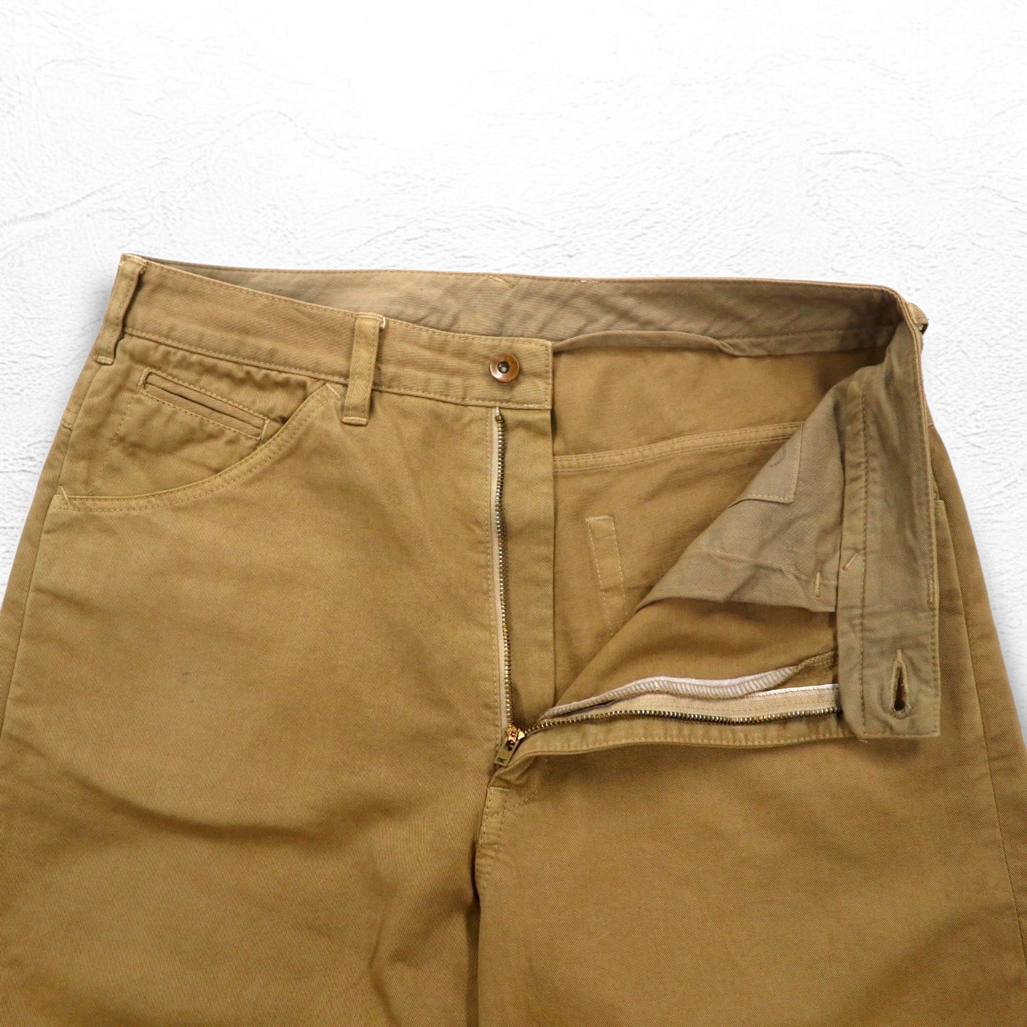 bukht カットオフ ワイド テーパード チノパンツ M ベージュ コットン 日本製