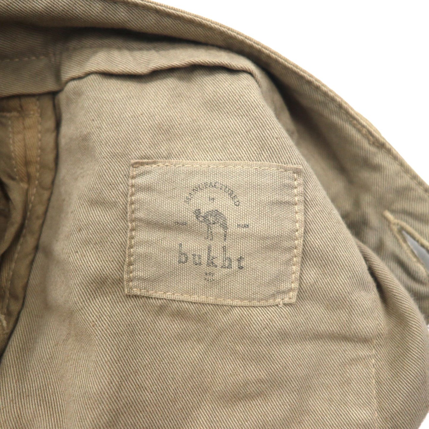 bukht カットオフ ワイド テーパード チノパンツ M ベージュ コットン 日本製