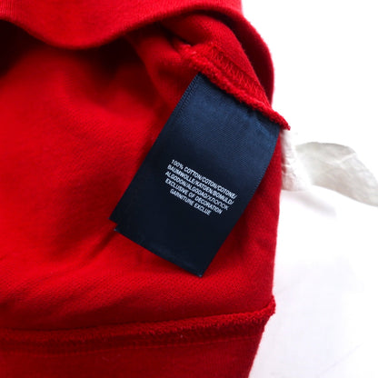 Polo by Ralph Lauren ビッグポニー刺繍 ハーフボタン パーカー S レッド コットン 鹿の子