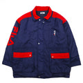 FILA 90s Sailing Jacket XL Navy Polyester Drawcord Quilted Liner