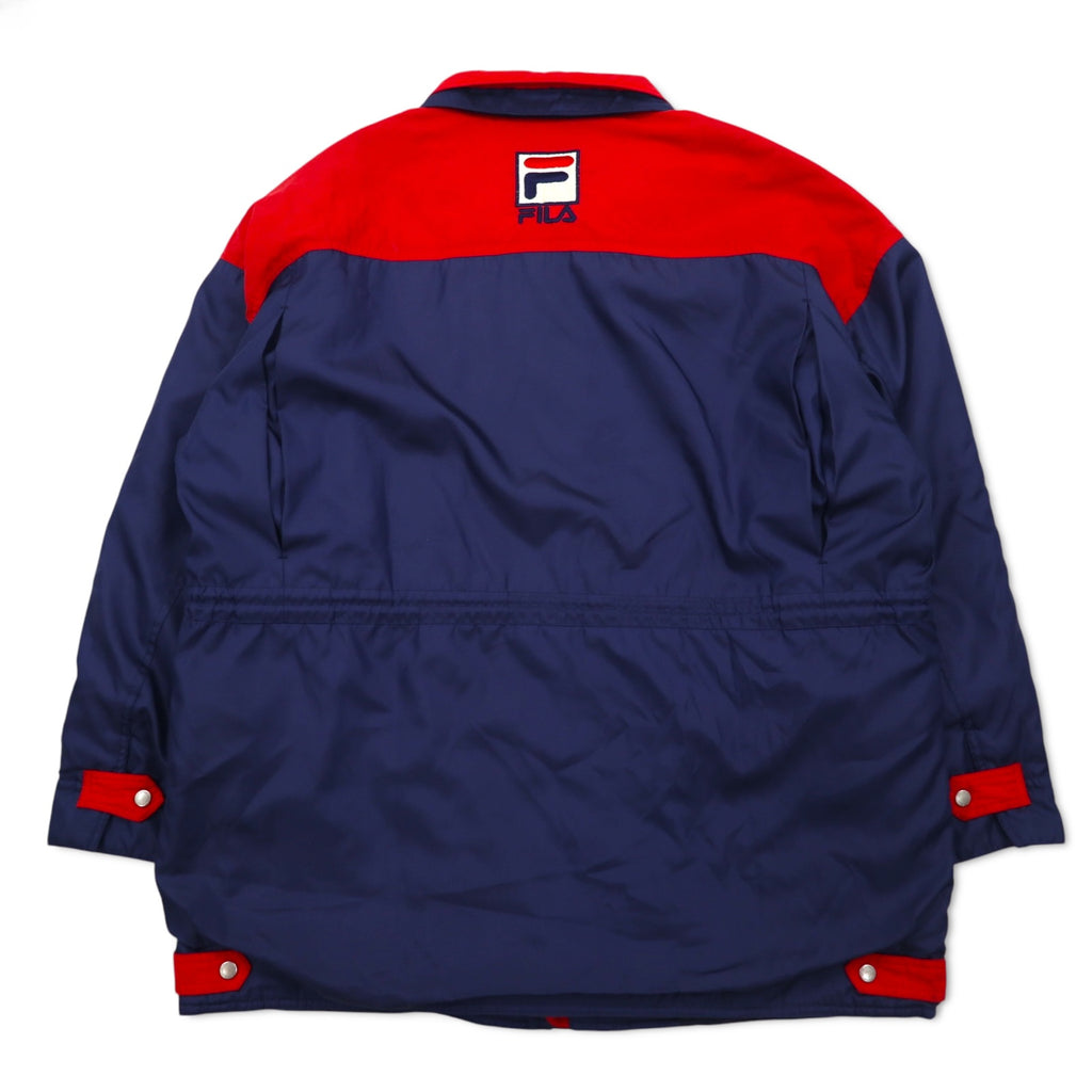 FILA 90s Sailing Jacket XL Navy Polyester Drawcord Quilted Liner