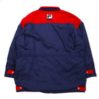 FILA 90s Sailing Jacket XL Navy Polyester Drawcord Quilted Liner
