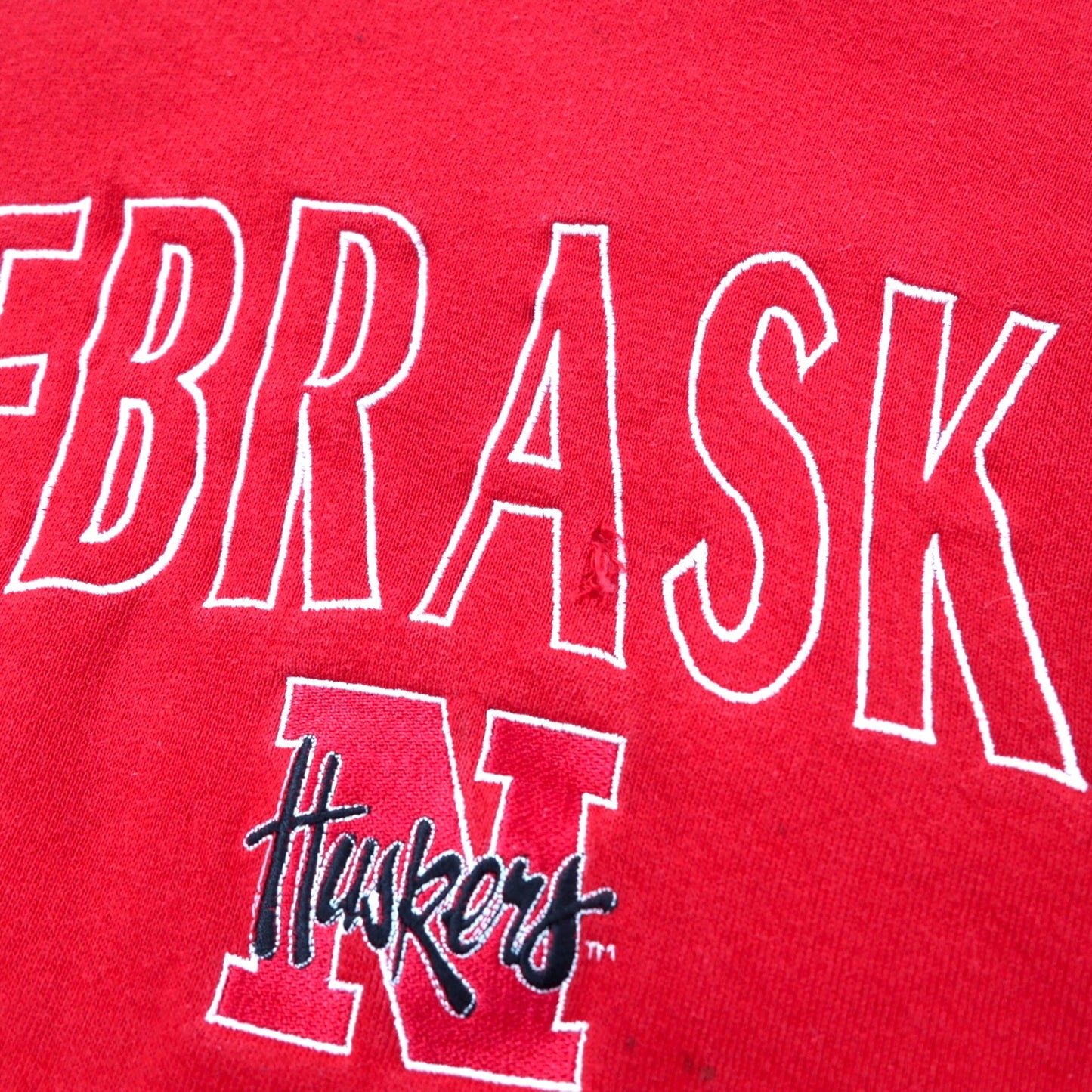 TEAM EDITION USA製 カレッジ 刺繍 スウェット XXL レッド コットン NEBRASKA HUSKERS ビッグサイズ