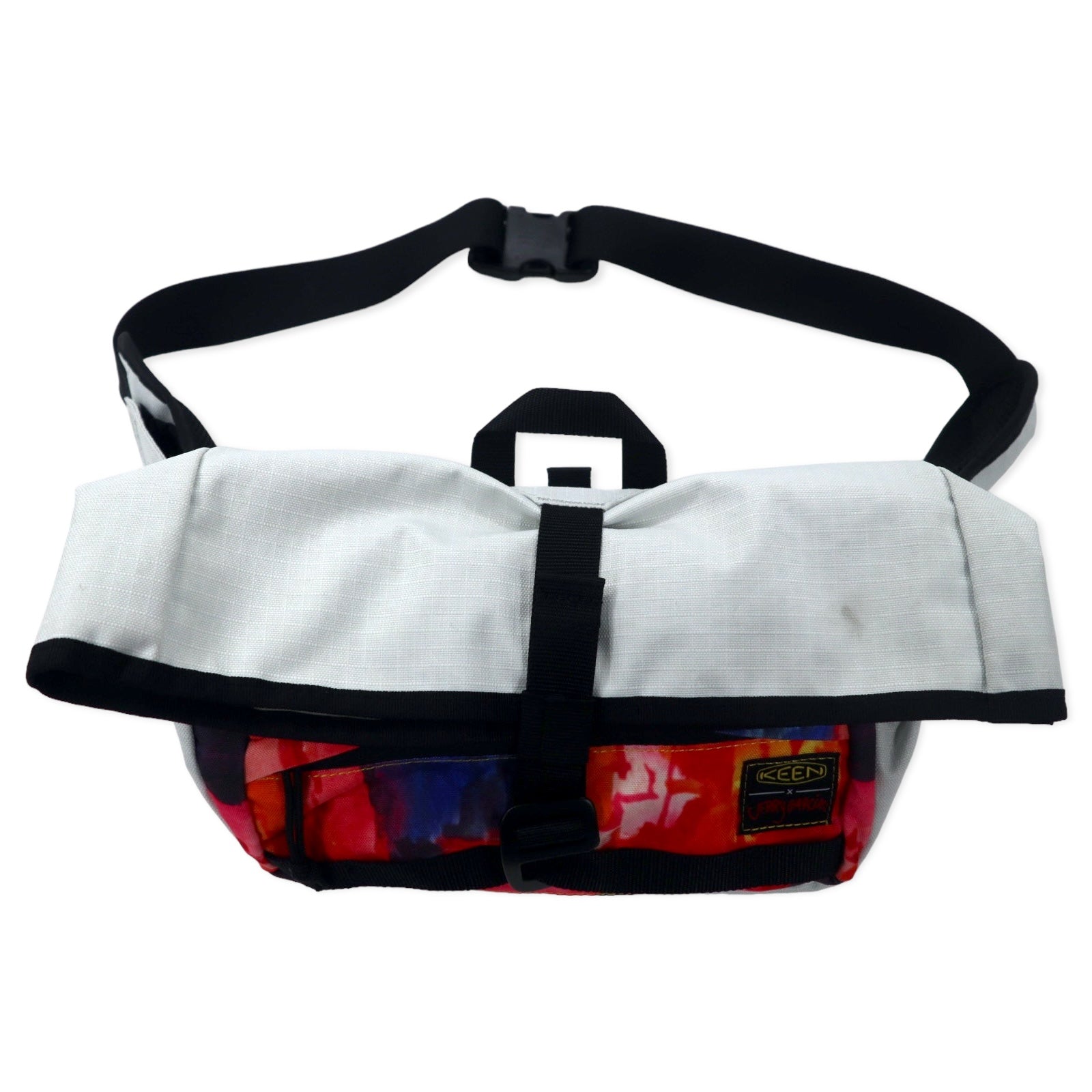日本然リトテ-古着オンライン-KEEN × JERRY GARCIA ヒップバッグ ボディバッグ ホワイト ポリエステル リップストップ フックストラップ-KEEN × JERRY GARCIA Hip Bag Body Bag White Polyester Lip Stop Hook Strap