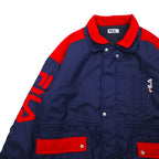 FILA 90s Sailing Jacket XL Navy Polyester Drawcord Quilted Liner