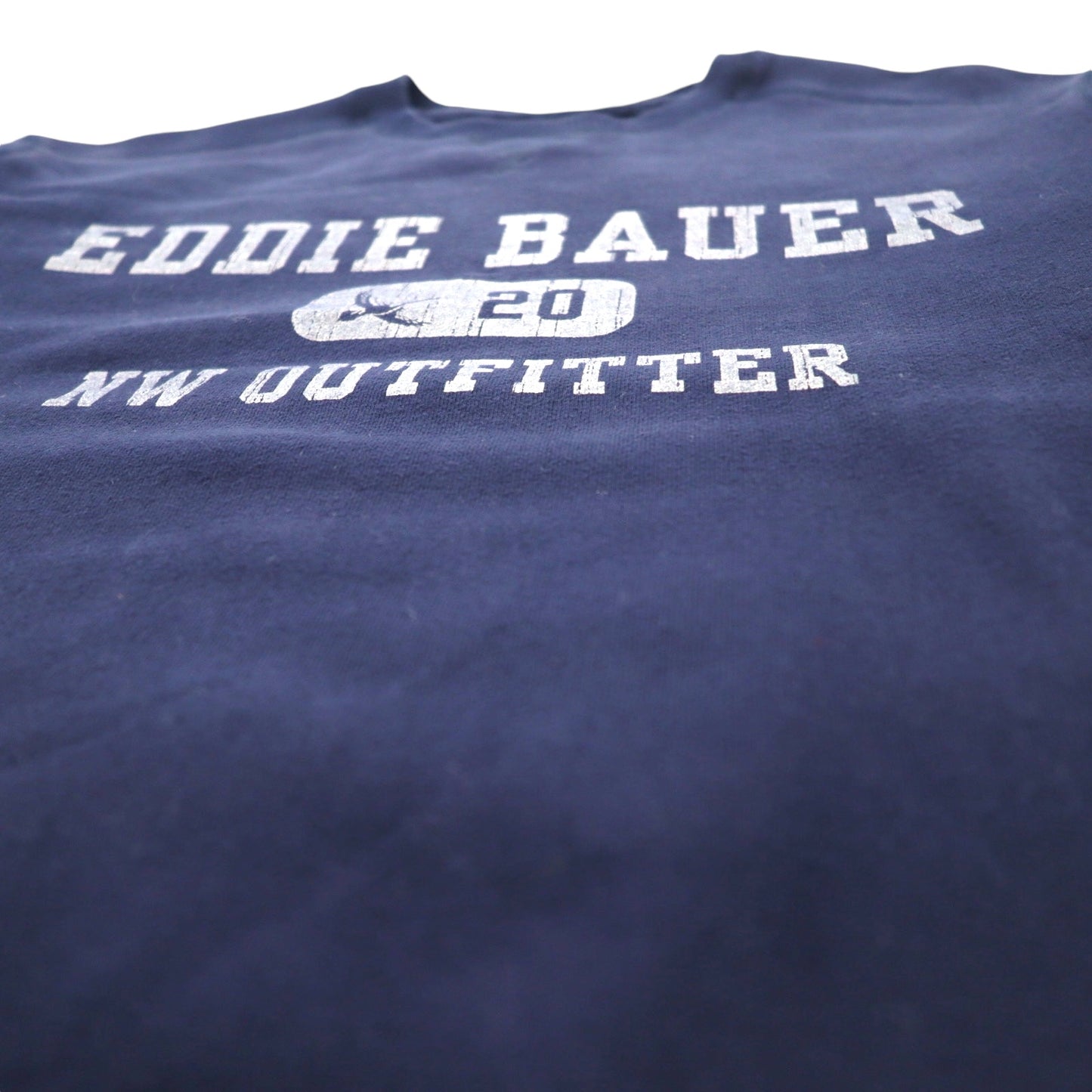 Eddie Bauer リバースウィーブ ロゴプリント スウェット L ネイビー コットン 裏起毛 NW OUTFITTER