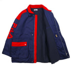 FILA 90s Sailing Jacket XL Navy Polyester Drawcord Quilted Liner