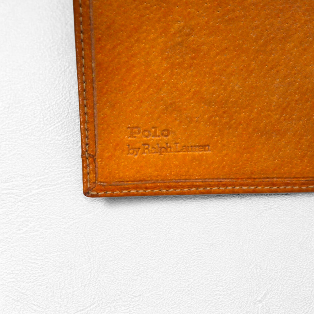 Polo by Ralph Lauren Bi-fold Wallet Card Case Leather Canvas Embroidered All-Over Pony