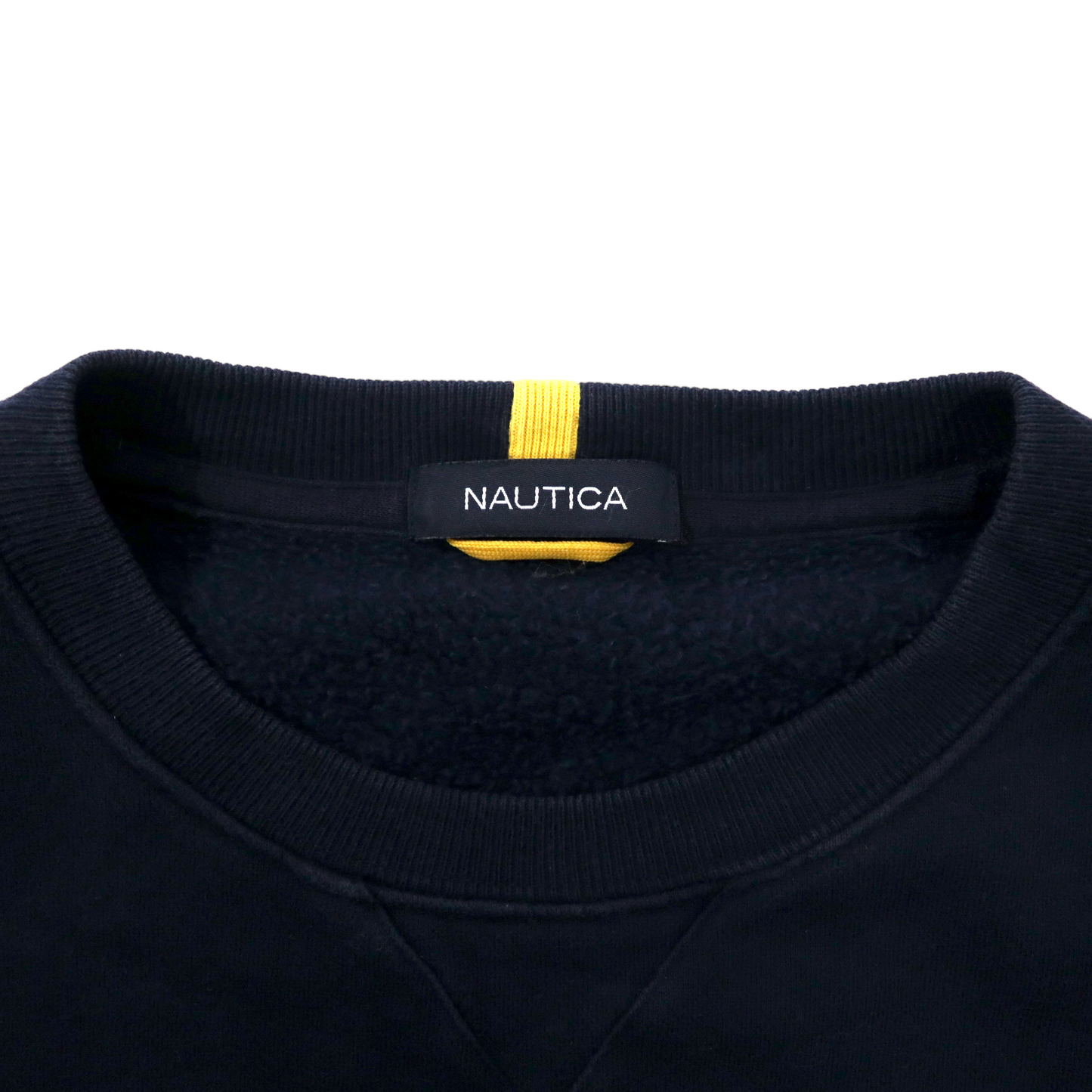 NAUTICA クルーネックスウェット L ネイビー コットン 裏起毛 ワンポイントロゴ