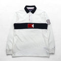 TOMMY HILFIGER SAILING Flag Logo Rugby Shirt L White Cotton Numbering