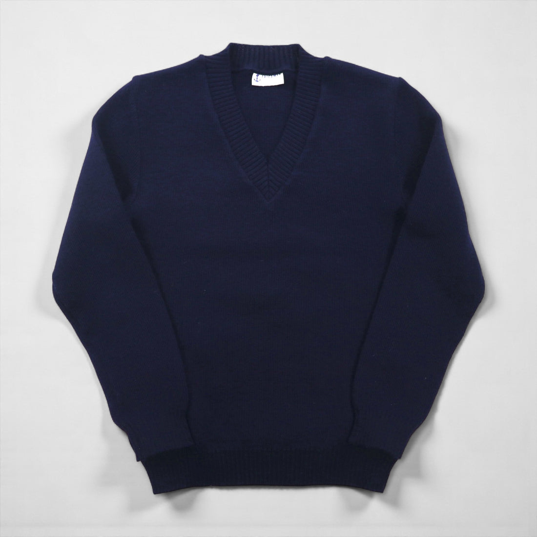 80s France Vintage TRICOMER V-Neck Knit 80年代 フランス製 Vネック ニット セーター M ネイビー 羊毛
