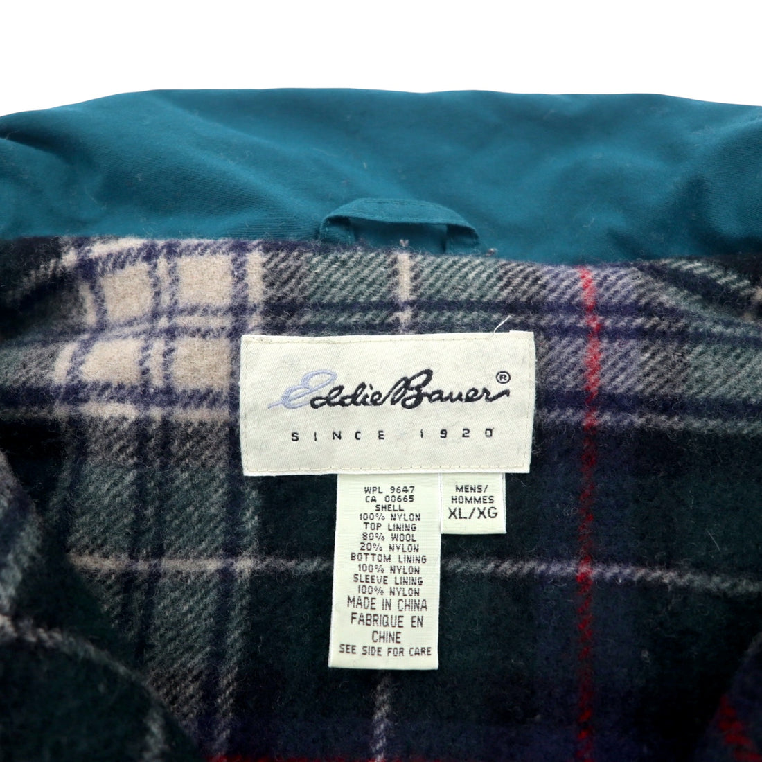 Eddie Bauer 90s Mountain Parka, XL, Green, Nylon, Blanket Liner, Detachable Hood, Drawcord