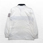 TOMMY HILFIGER SAILING Flag Logo Rugby Shirt L White Cotton Numbering
